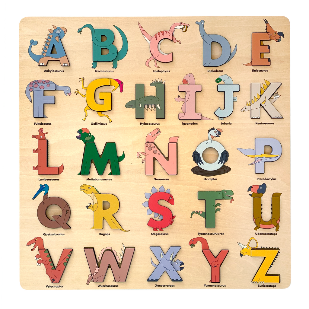 dino legends wooden alphabet puzzle 1