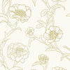 Peonies Removable Wallpaper in Gold Leaf