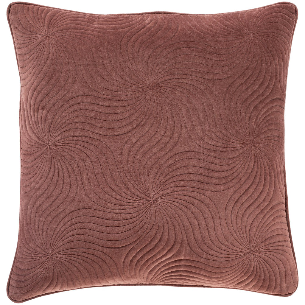 Quilted Cotton Velvet QCV-009 Pillow in Burgundy by Surya