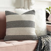 Ryder RDE-003 Woven Pillow in Ivory & Black by Surya