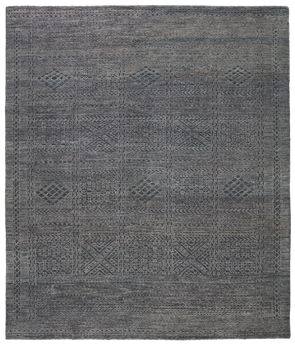 Reign Jadene Reversible Hand Knotted Charcoal & Green Rug 1