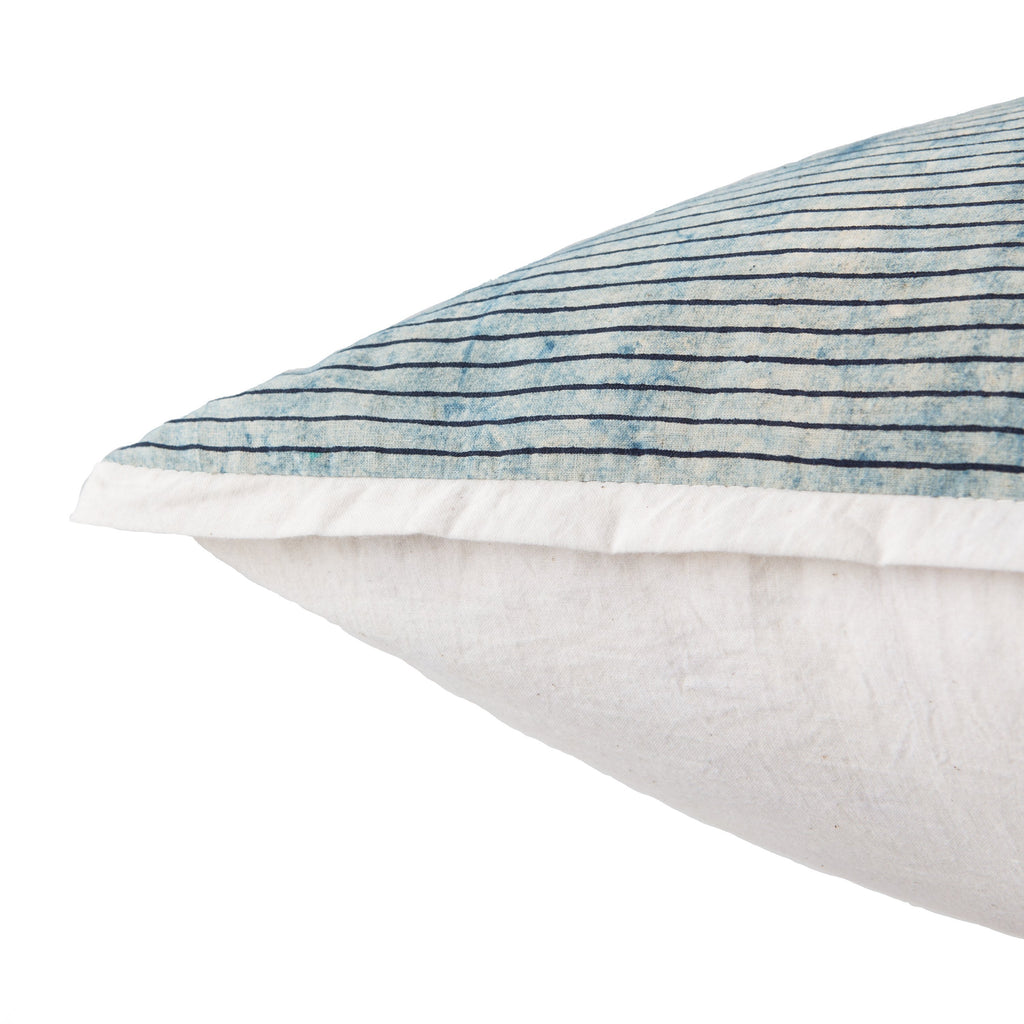 Alicia Handmade Stripe Blue & White Throw Pillow