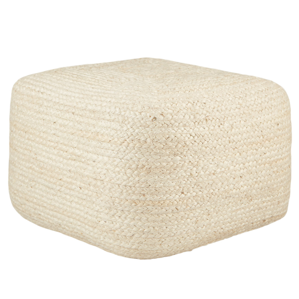 sangam solid pouf in ivory by jaipur living 1