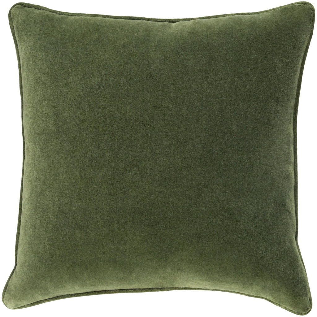 Safflower SAFF-7194 Velvet Pillow in Grass Green by Surya