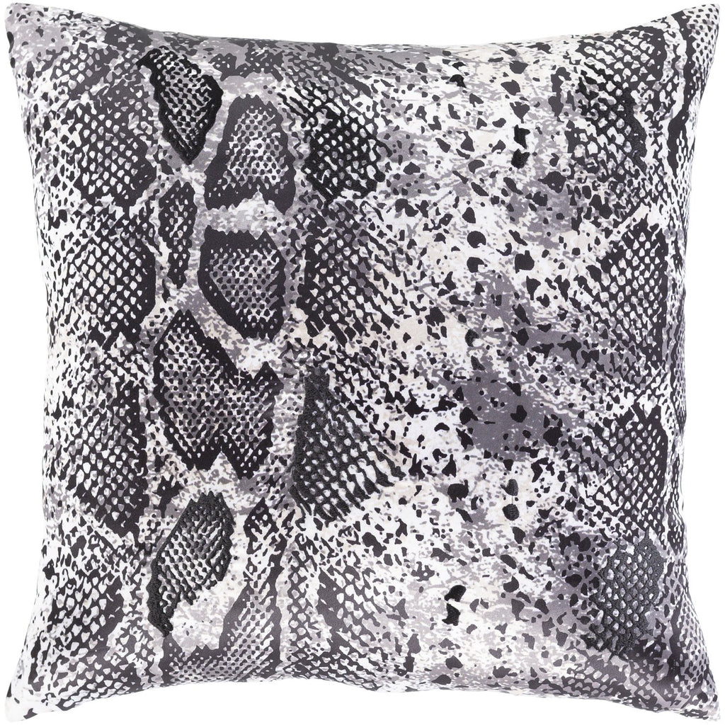 Safari SFR-002 Woven Pillow in Black & Medium Gray by Surya