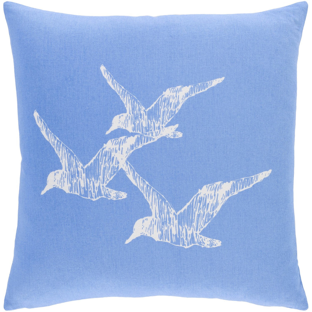 Sea Life SLF-006 Woven Pillow in Bright Blue & White by Surya