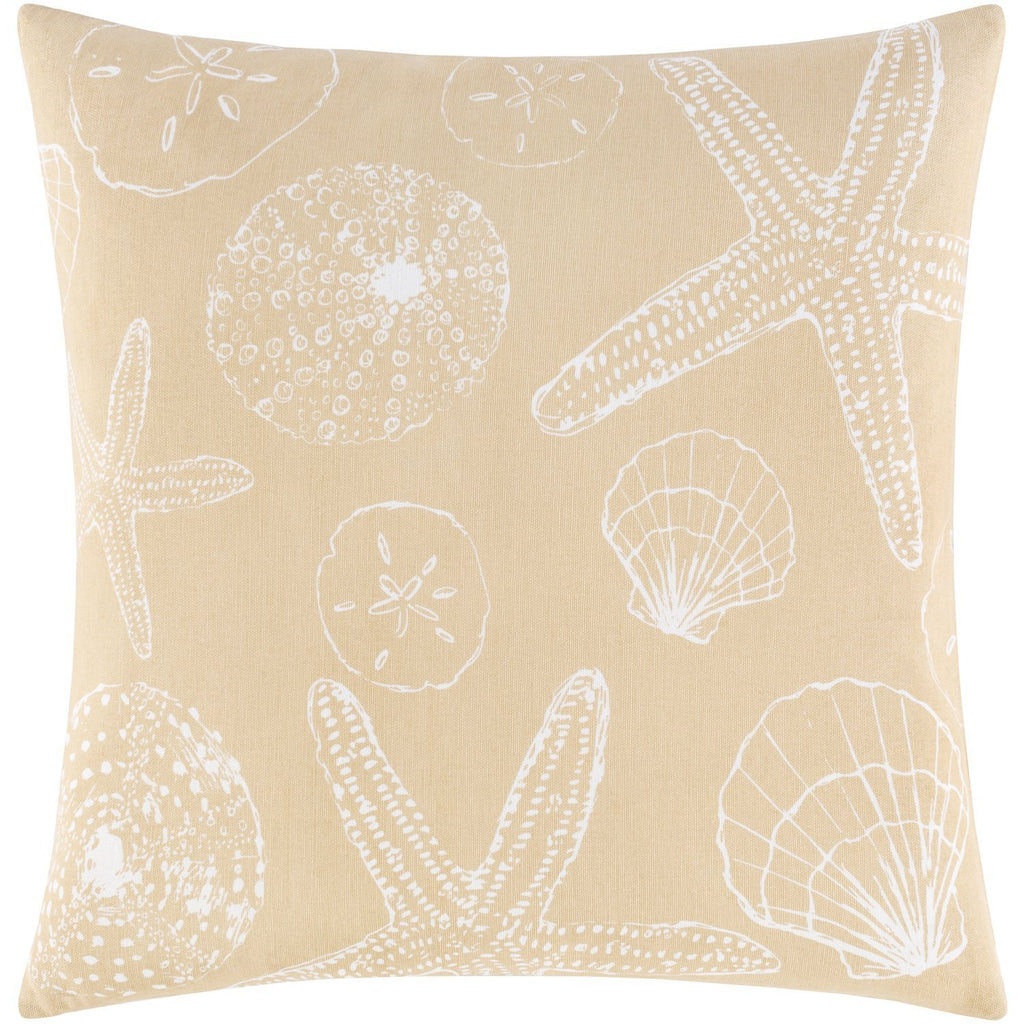 Sea Life SLF-009 Woven Pillow in Wheat & White by Surya