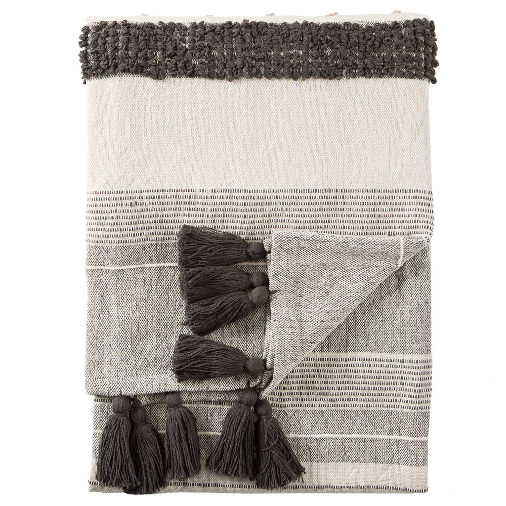 Sur Striped Gray & Ivory Throw design by Jaipur Living