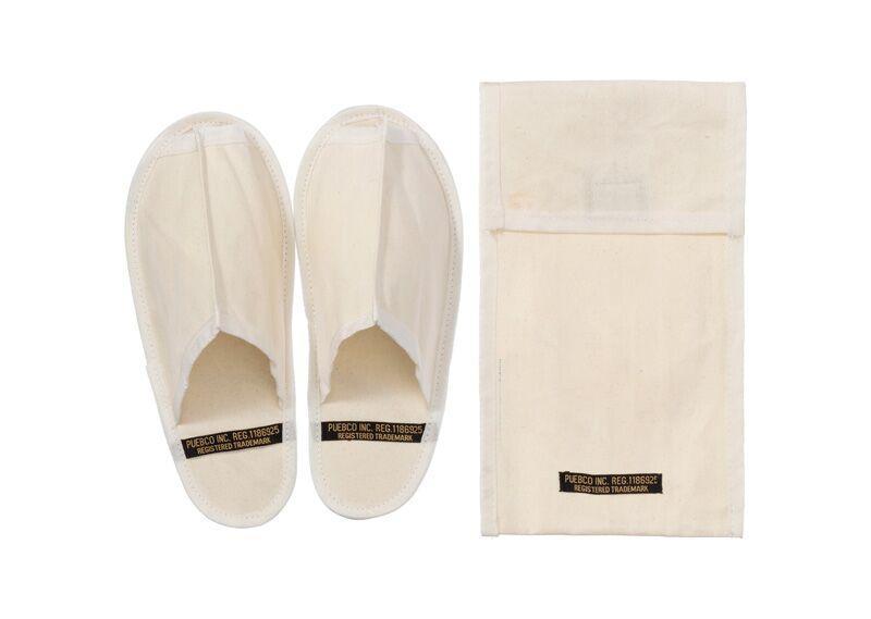 Waxed Canvas Portable Slipper Small Off White