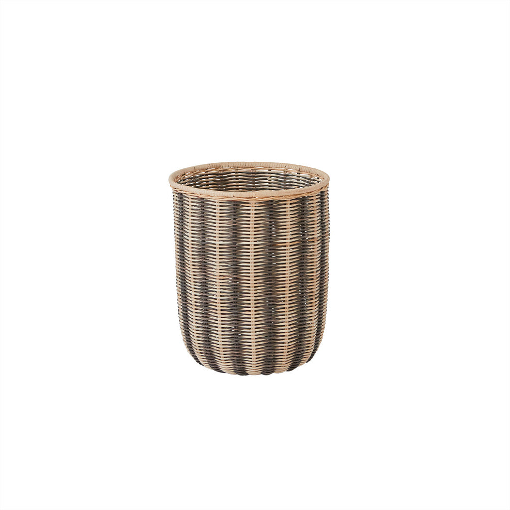 striped storage basket black nature 1