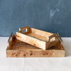 leiden burl wood rectangular tray w gld handles 13 vt 1331 4