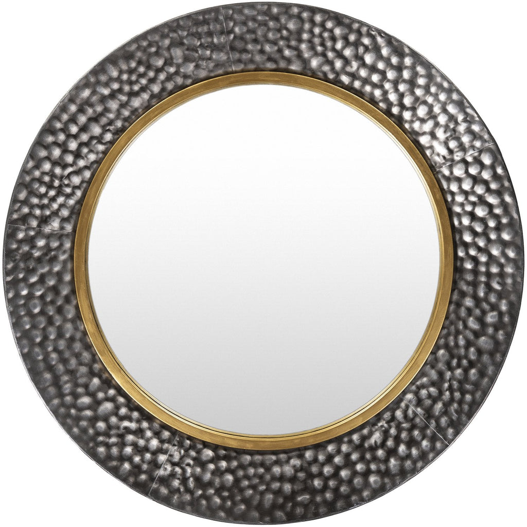 Trevin TEV-001 Round Mirror in Silver by Surya