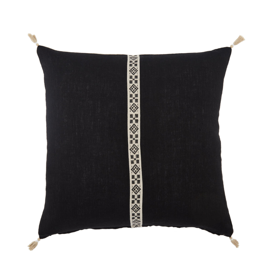 Loma Tribal Pillow in Black & Ivory by Jaipur Living