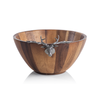alberg stag head wooden salad bowl by zodax th 1596 1