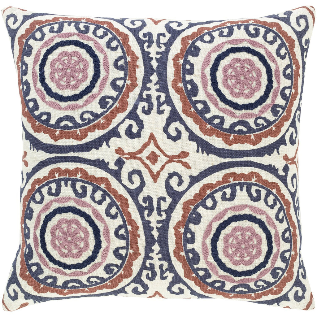 Termez TMZ-001 Woven Pillow in Ivory & Navy by Surya