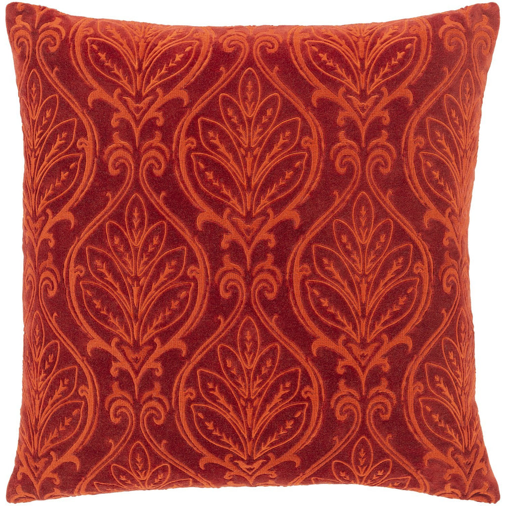 Toulouse TUE-002 Velvet Pillow in Dark Brown & Burnt Orange by Surya