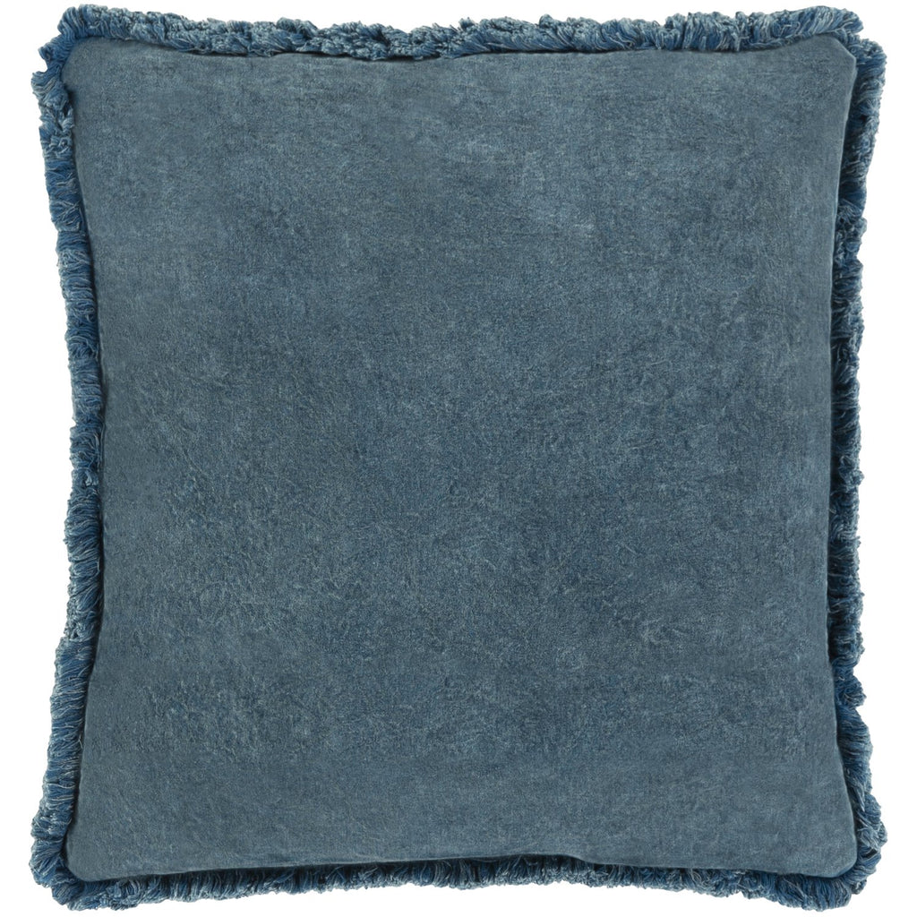 Washed Cotton Velvet WCV-002 Pillow in Denim by Surya