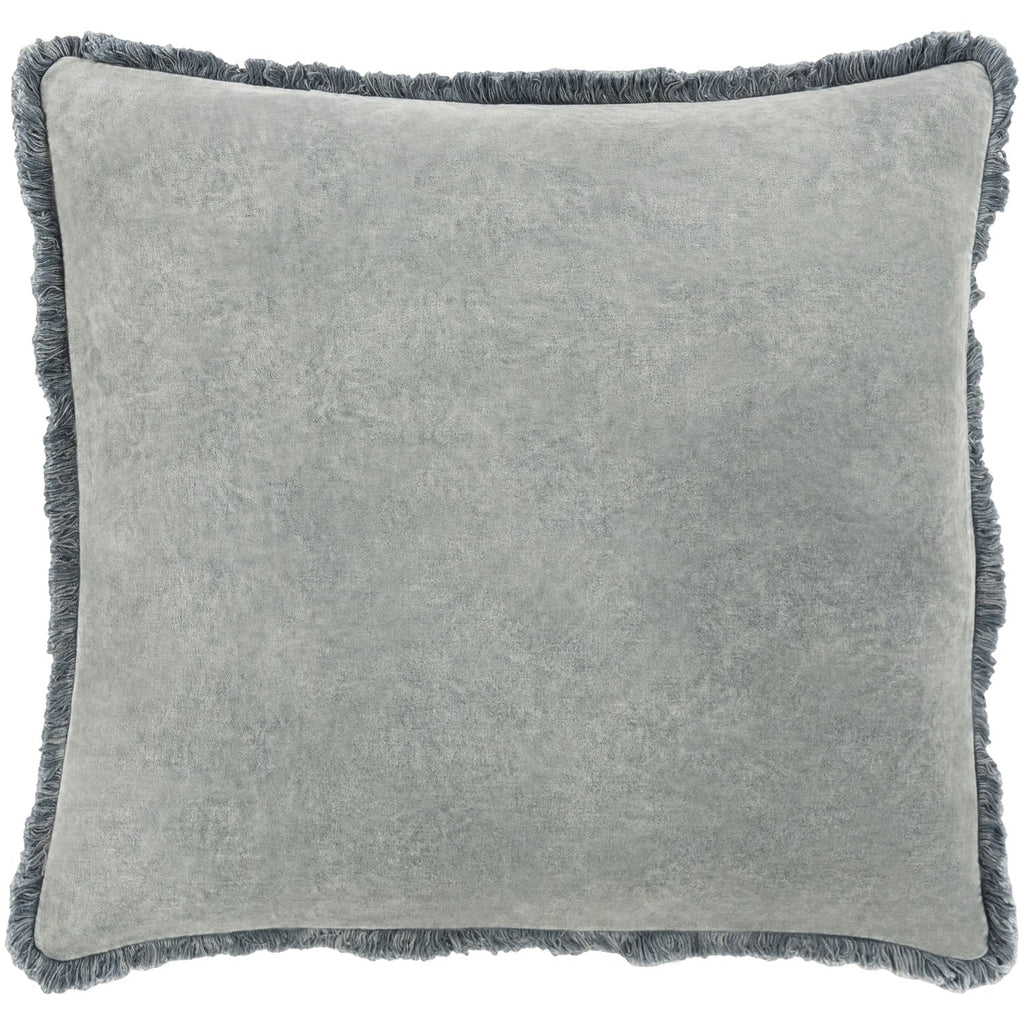 Washed Cotton Velvet WCV-003 Pillow in Medium Grey by Surya