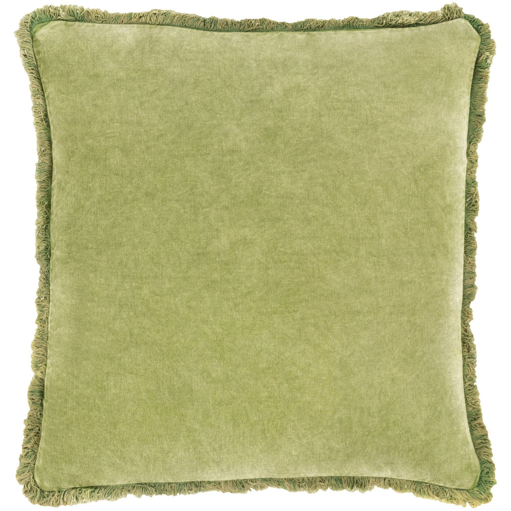 Washed Cotton Velvet WCV-004 Pillow in Lime by Surya