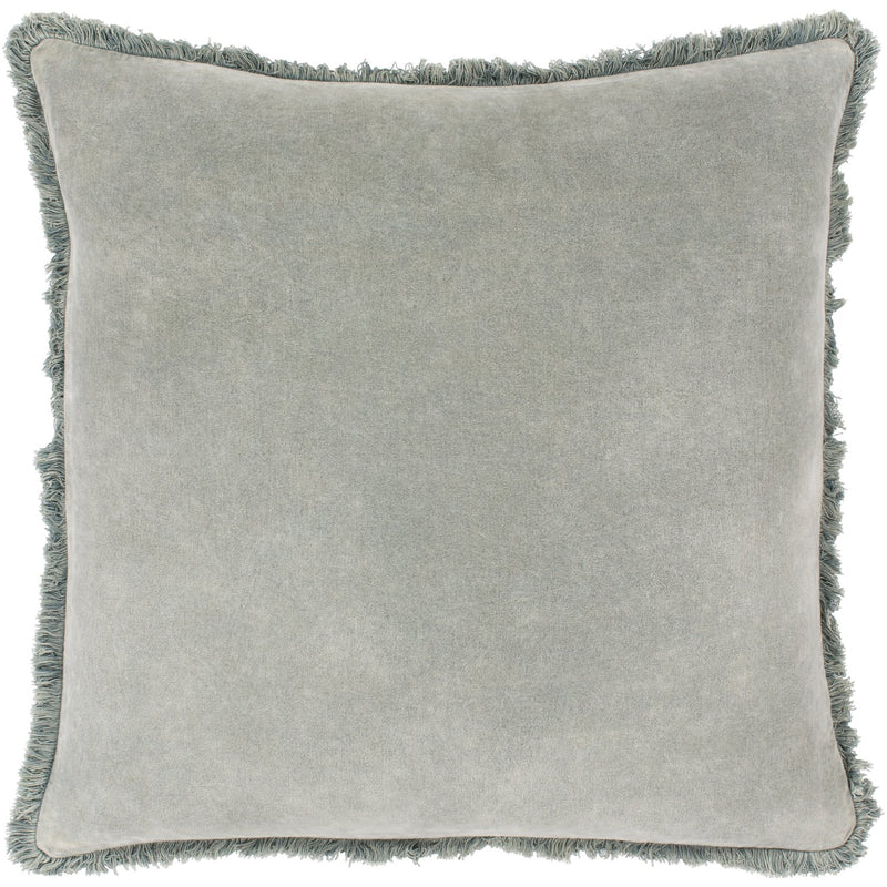 Washed Cotton Velvet WCV-005 Pillow in Sea Foam by Surya