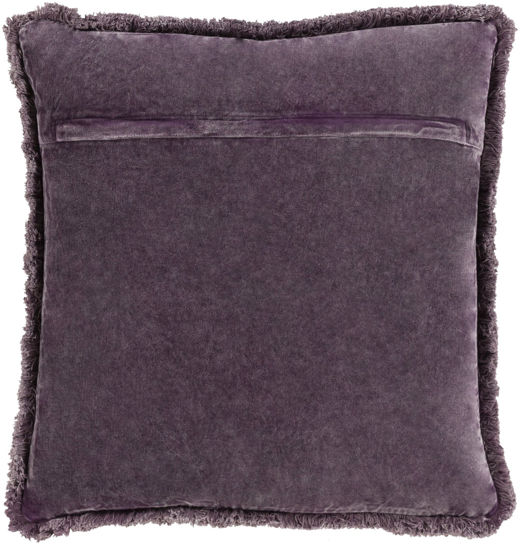 Washed Cotton Velvet WCV-006 Pillow in Bright Purple by Surya