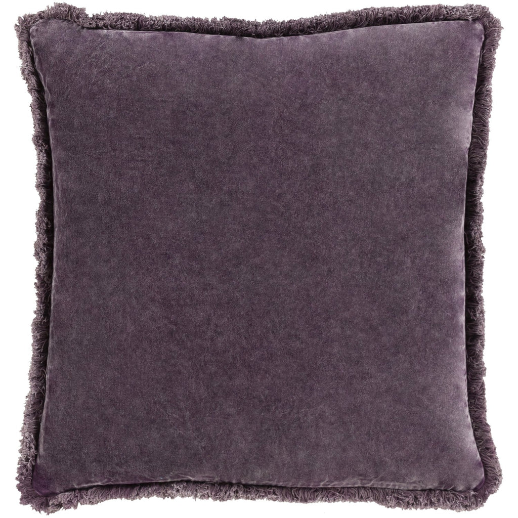 Washed Cotton Velvet WCV-006 Pillow in Bright Purple by Surya