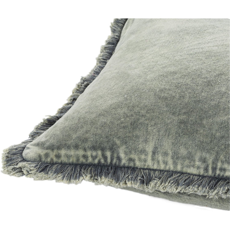 Washed Cotton Velvet WCV-008 Lumbar Pillow in Medium Grey by Surya