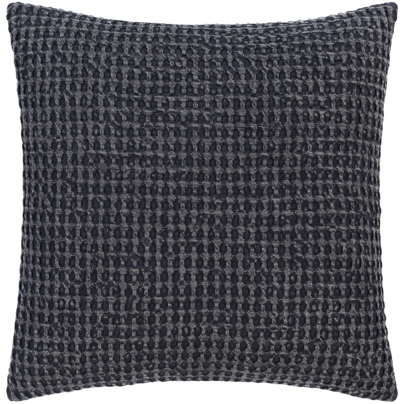 Waffle WFL-004 Woven Pillow in Black by Surya