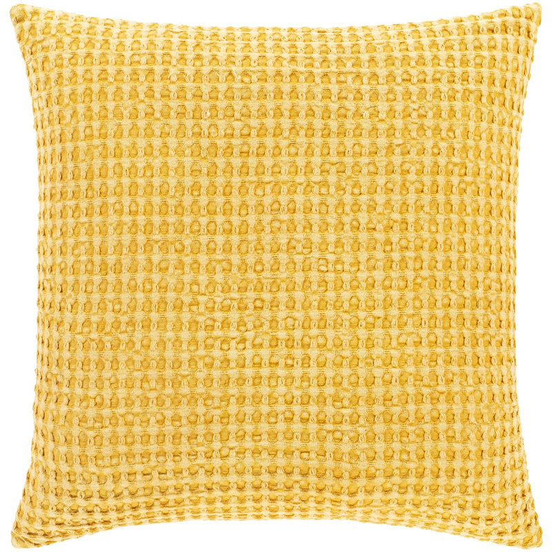 Waffle WFL-005 Woven Pillow in Bright Yellow by Surya