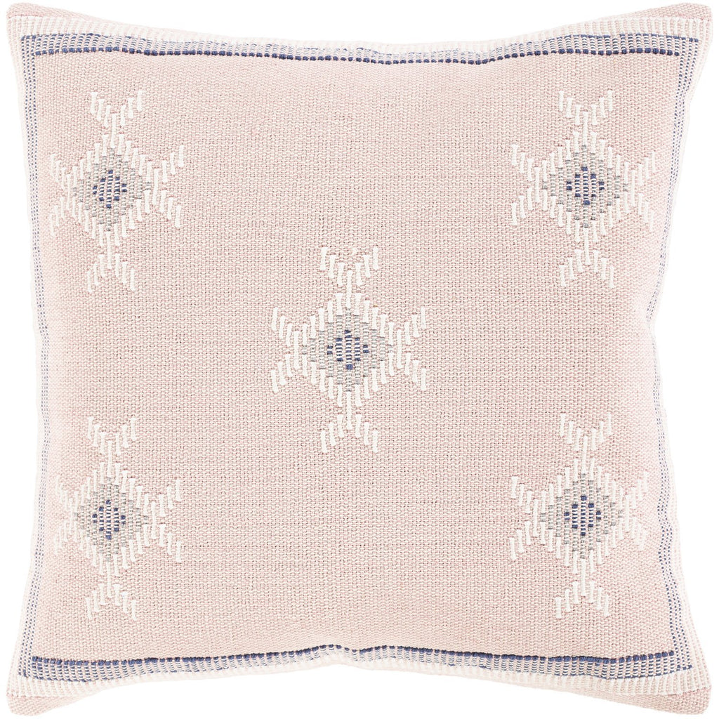 Zakaria ZKA-003 Hand Woven Pillow in Pale Pink & White by Surya