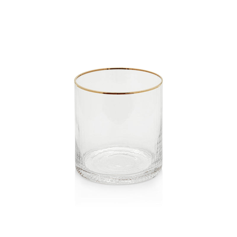 optic rock glasses w gold rim set of 6 by zodax ch 6552 1