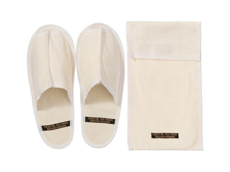 Waxed Canvas Portable Slipper Large Off White