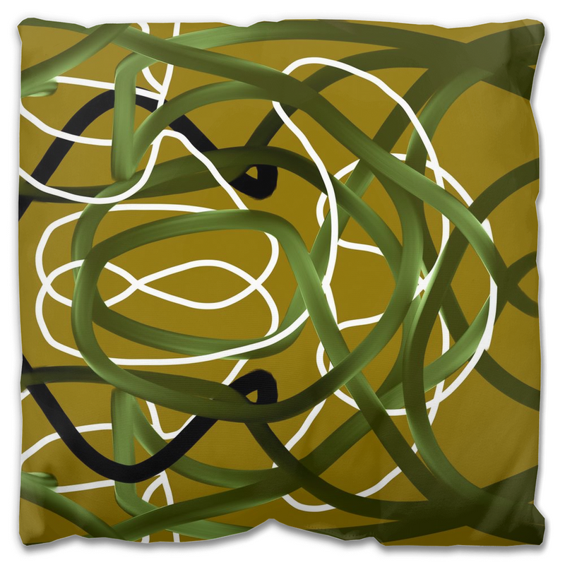 Olive Knots Throw Pillow