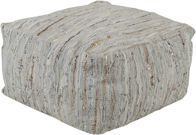 Anthracite Pouf in Silver design by Surya