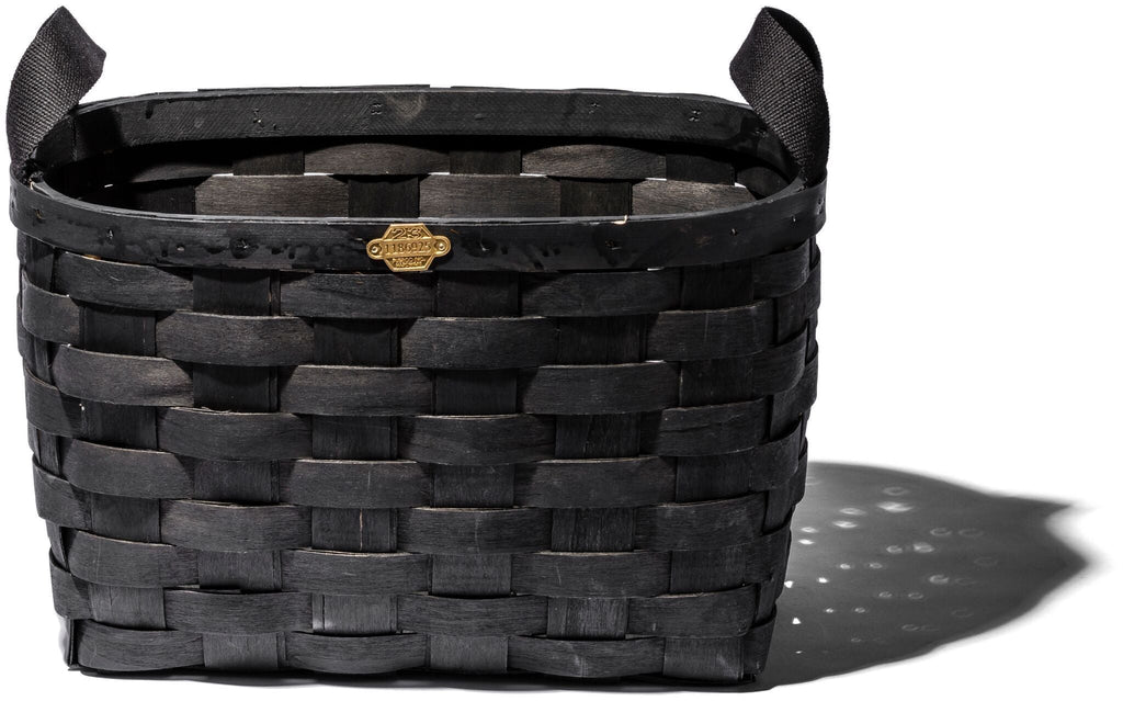 wooden basket black rectangle design by puebco 6