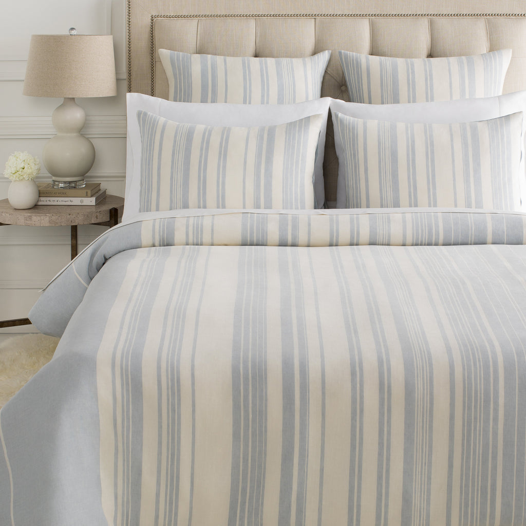 Baris Bedding in Pale Blue & Ivory