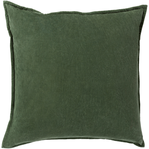 Cotton Velvet Pillow in Dark Green