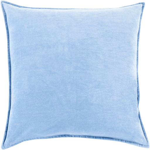 Cotton Velvet Pillow in Bright Blue