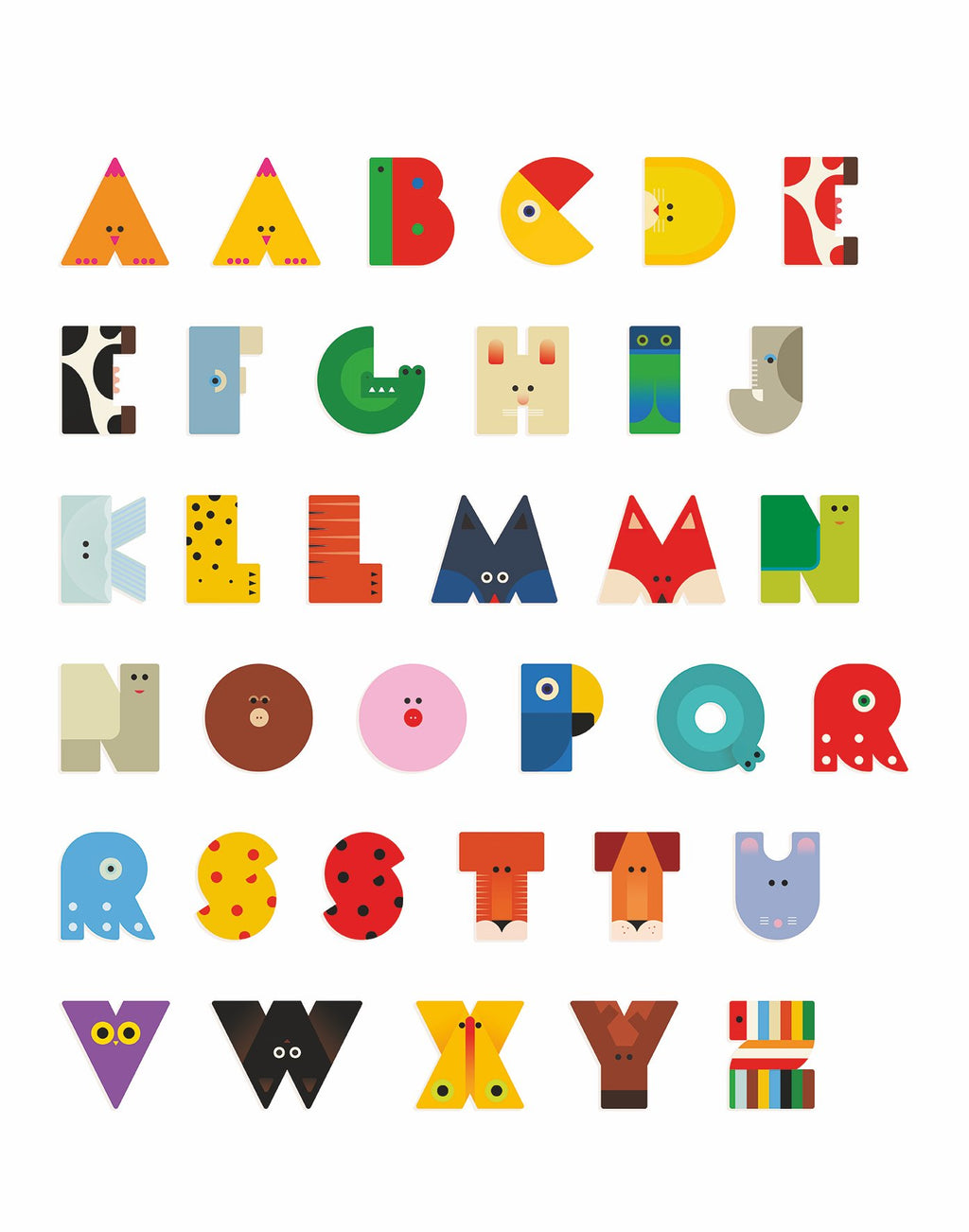 Wood Graphic Animal Letters D