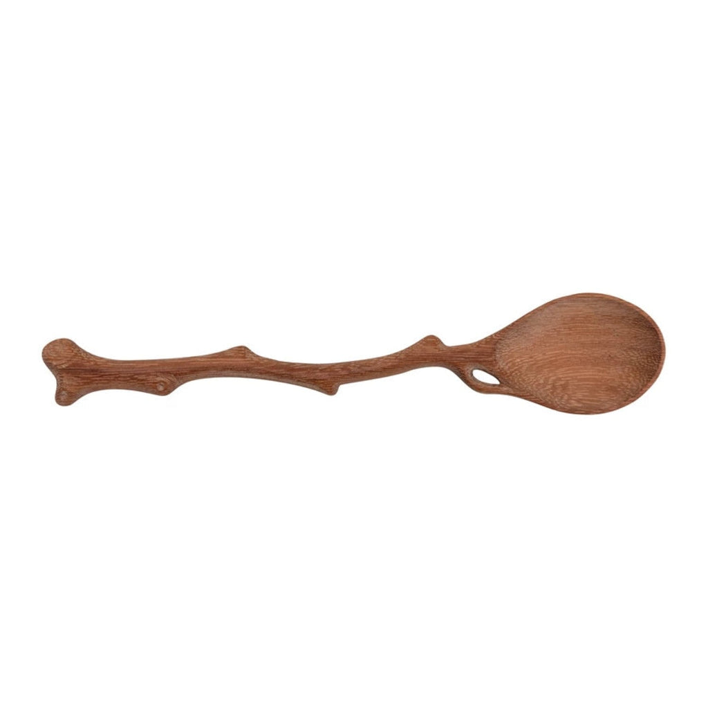 hand carved doussie wood spoon with twig shaped handle 2