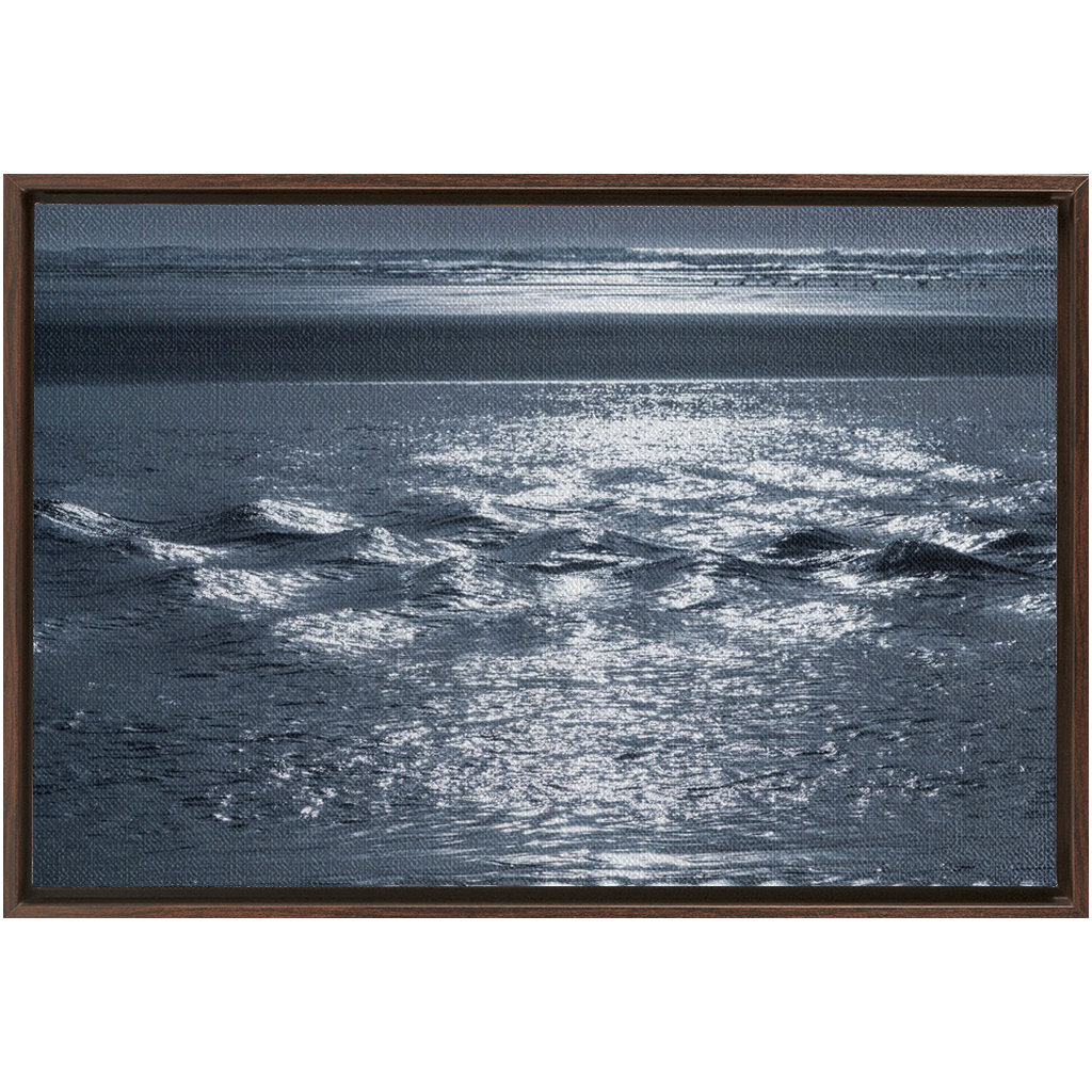Silver Sea Framed Canvas