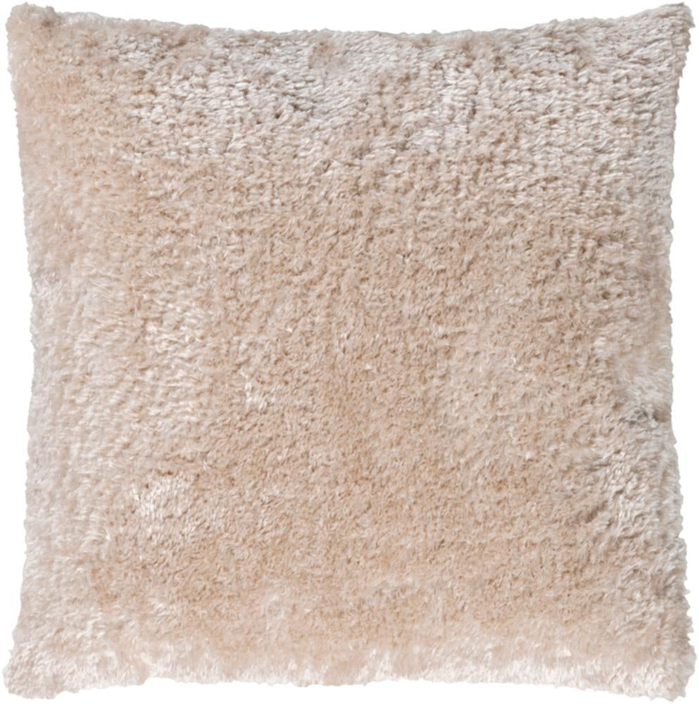 Flokati Woven Pillow in Beige & Ivory