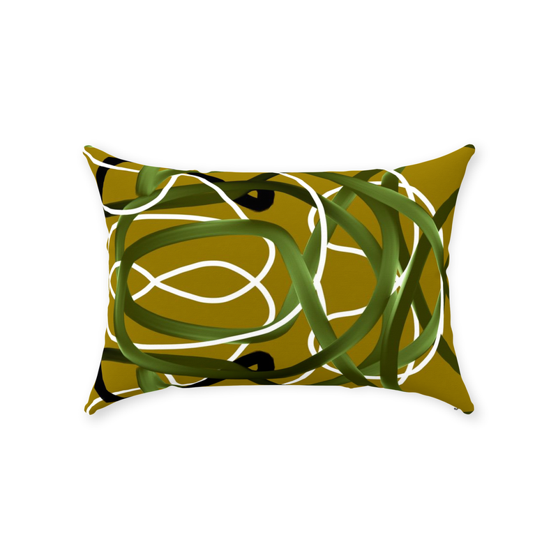 Olive Knots Throw Pillow