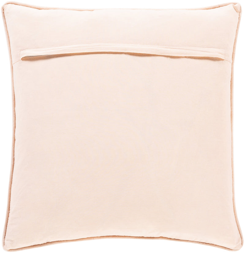 Quilted Cotton Velvet Pillow in Peach