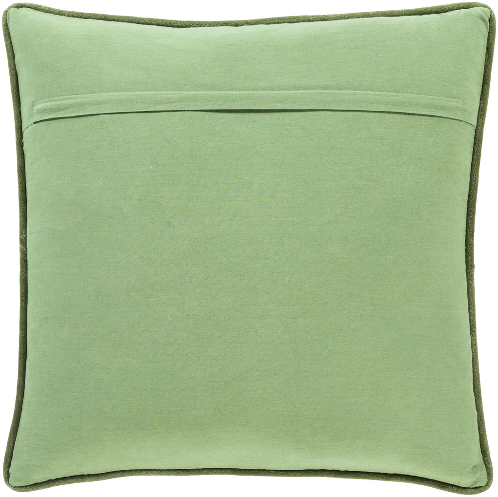 Quilted Cotton Velvet Pillow in Grass Green
