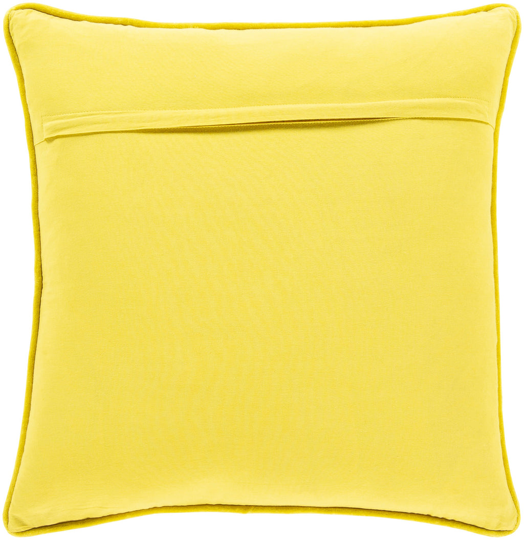 Quilted Cotton Velvet Pillow in Mustard