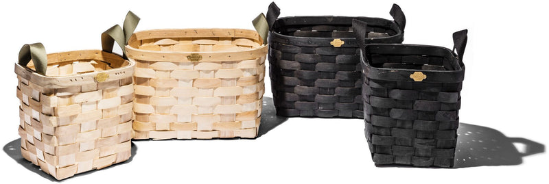 wooden basket black rectangle design by puebco 8