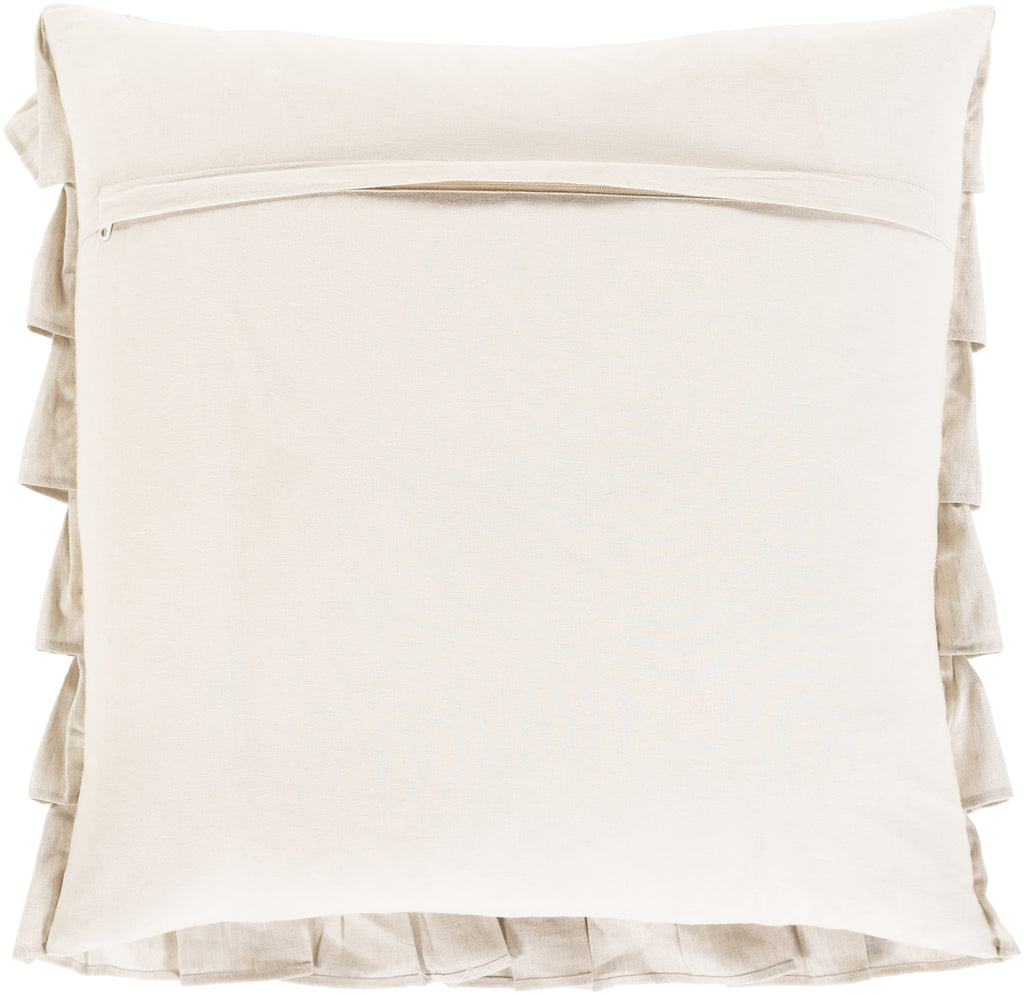 Ruffle RLE-001 Woven Pillow in Ivory