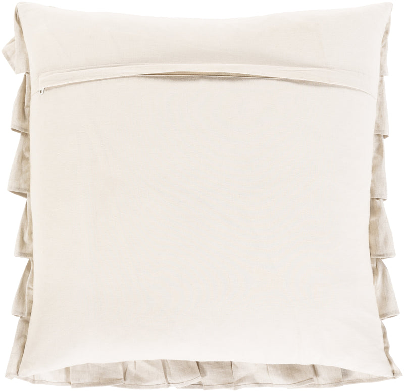 Ruffle RLE-001 Woven Pillow in Ivory