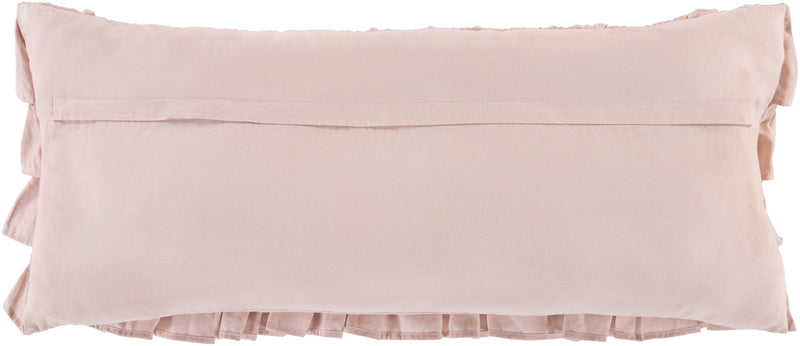 Ruffle RLE-004 Woven Lumbar Pillow in Blush